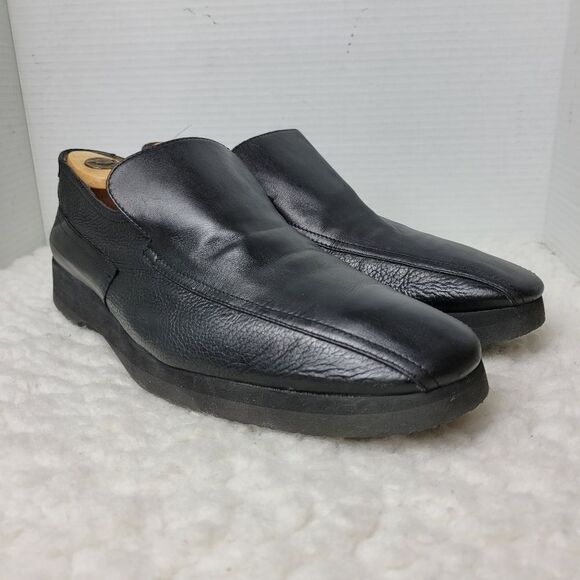 Thierry Rabotin Mens Slip On Loafer Shoes Size 13 Black Leather Comfort Shoes - Picture 1 of 9